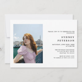 スクリプスタイリッシュトモダン2写真卒業パーティー 招待状