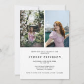 スクリプスタイリッシュトモダン3写真卒業パーティー 招待状 (裏面)