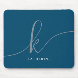 スクリプスタイリッシュトモノグラムネイビーブルー マウスパッド