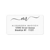 スクリプスタイリッシュトモノグラムブラックモダンタイポグラフィ ラベル (正面)