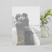 スクリプスタイリッシュト写真ブライダルシャワーフォイル招待状 箔招待状 (立ち正面)