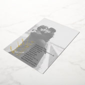 スクリプスタイリッシュト写真ブライダルシャワーフォイル招待状 箔招待状 (回転した状態)