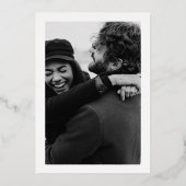 スクリプスタイリッシュト写真ブライダルシャワーフォイル招待状 箔招待状 (裏面)