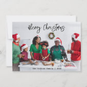 スクリプスタイリッシュト写真モダンメリークリスマス シーズンカード (正面)