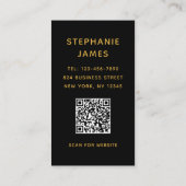 スクリプスタイリッシュト写真QRコード写真Bu 名刺 (裏面)