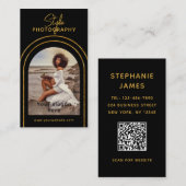 スクリプスタイリッシュト写真QRコード写真Bu 名刺 (正面/裏面)