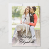 スクリプスタイリッシュト名カスタム写真エレガントな結婚式 招待状 (正面)