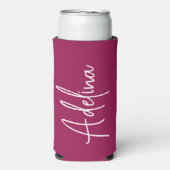 スクリプスタイリッシュト名前をカスタムする女子ビーチ旅行 スリム缶クーラー (Seltzer正面)