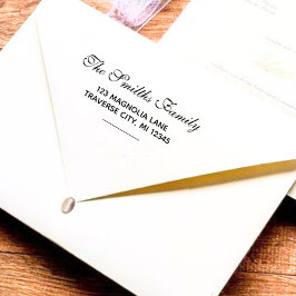 スクリプスタイリッシュト差出人住所の自動手書きスタンプ セルフインキングスタンプ