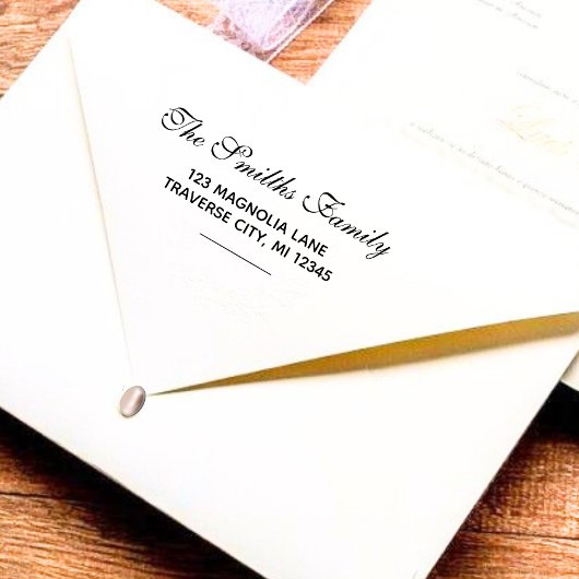 スクリプスタイリッシュト差出人住所の自動手書きスタンプ セルフインキングスタンプ