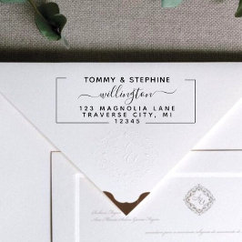 スクリプスタイリッシュト差出人住所の自動手書きスタンプ セルフインキングスタンプ