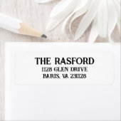 スクリプスタイリッシュト差出人住所の自動手書きスタンプ ラベル (インサイチュ)