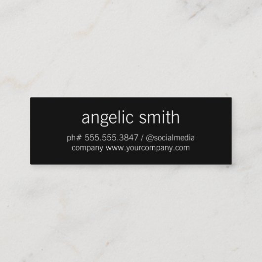 スクリプスタイリッシュト文字 スキニー名刺 (裏面)