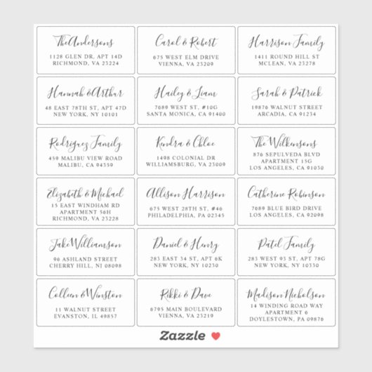 スクリプスタイリッシュト結婚のゲストアドレス シール (シート)