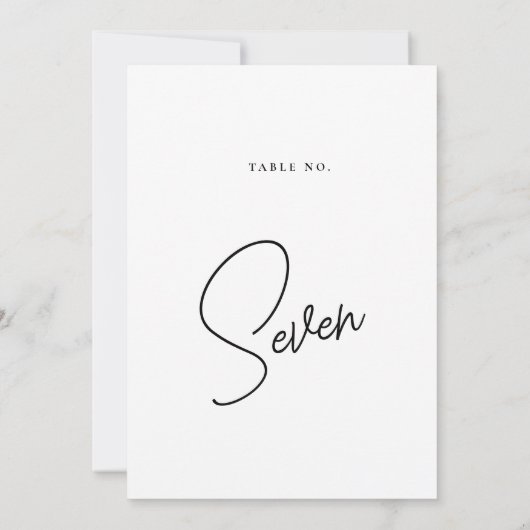 スクリプスタイリッシュト結婚のテーブル番号 招待状 (裏面)