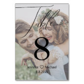 スクリプスタイリッシュト結婚の色あせた写真 テーブルナンバー (正面)