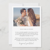 スクリプスタイリッシュト結婚の2枚の写真サンキューカード サンキューカード (裏面)