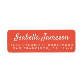 スクリプスタイリッシュト赤オレンジ ラベル