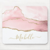 スクリプスタイリッシュト金ゴールドおよび赤面アガートマウスパッド マウスパッド (正面)