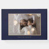 スクリプスタイリッシュト金ゴールドと青 |写真 ゲストブック (裏面)