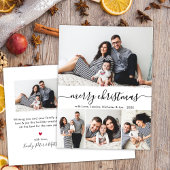 スクリプスタイリッシュト4フォトコラージクリスマスホリデー ポストカード