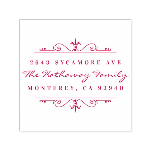 スクリプスタイリッシュト&オーナメントファミリ差出人住所 セルフインキングスタンプ (デザイン)