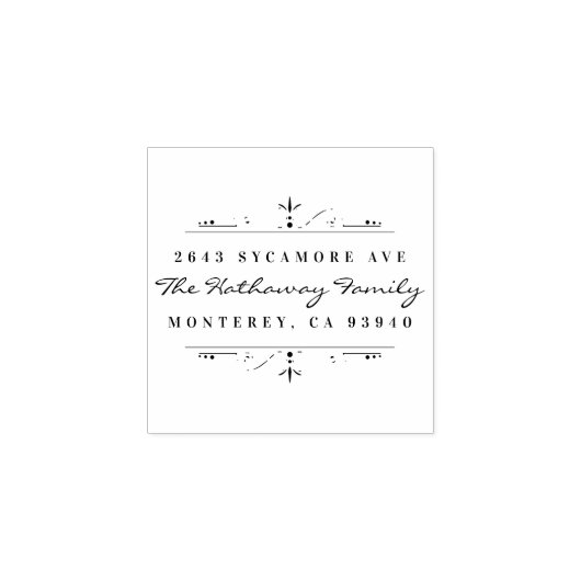 スクリプスタイリッシュト&オーナメントファミリ差出人住所 ラバースタンプ (インプリント)