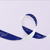 スクリプスタイリッシュト・カップル名ネイビー・ブルー サテンリボン