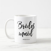 スクリプスタイリッシュト「Bridesmaid」 パーソナライズされた コーヒーマグカップ (左)