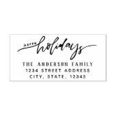 スクリプスタイリッシュトHappy Holidaysファミリー名アドレス セルフインキングスタンプ (デザイン)