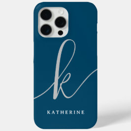 スクリプスタイリッシュトNavy Blue Case-Mate iPhone 15 Pro Maxケース