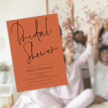 スクリプスタイリッシュトTerracottaブライダルシャワー招待