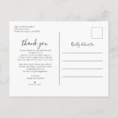 スクリプトありがとうございますフォトオーバーレイベビー誕生発表 案内ポストカード (裏面)