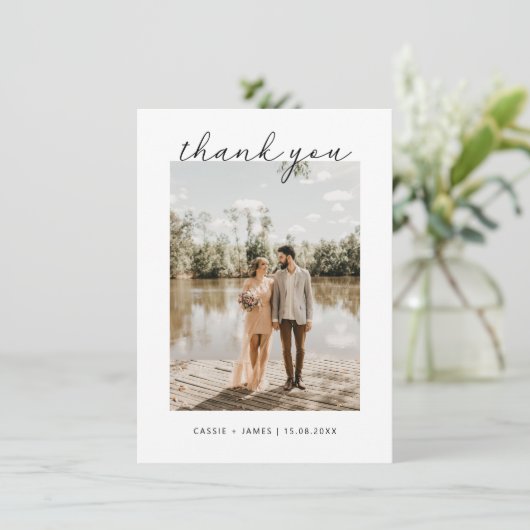 スクリプトありがとう結婚の写真カード サンキューカード (スタンド正面)