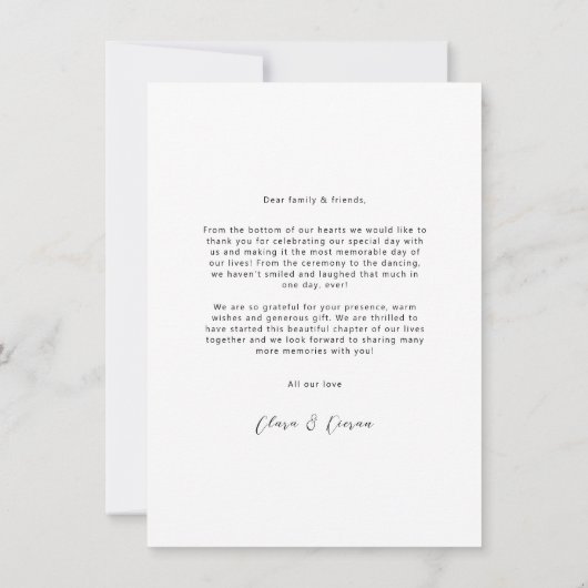 スクリプトありがとう結婚の写真カード サンキューカード (裏面)