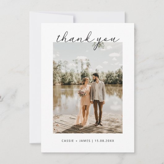 スクリプトありがとう結婚の写真カード サンキューカード (正面)