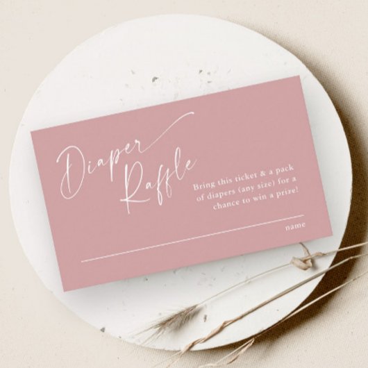 スクリプトおむつラッフルガールズベビーシャワー エンクロージャーカード