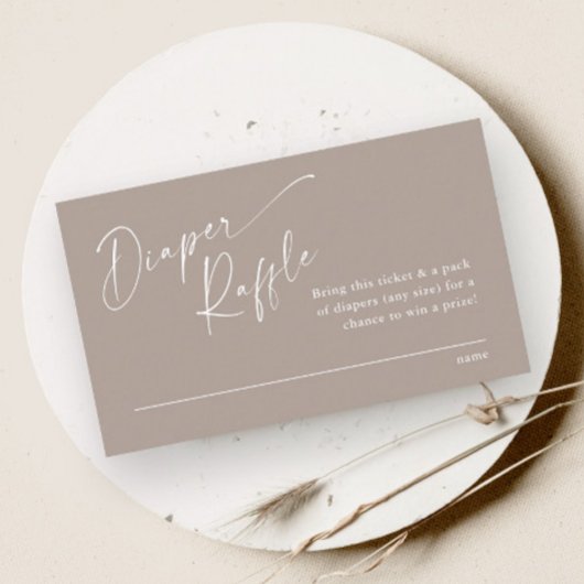 スクリプトおむつラッフルニュートラルベビーシャワー エンクロージャーカード