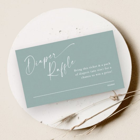 スクリプトおむつラッフルニュートラルベビーシャワー エンクロージャーカード