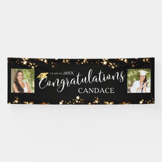 スクリプトおめでとうフォトスターズブラック 横断幕 (横)