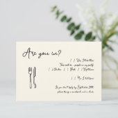 スクリプトおもしろい招待状返信カードの挿入 招待状 (スタンド正面)