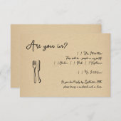 スクリプトおもしろい招待状返信カード挿入 – Kraft 招待状 (正面/裏面)