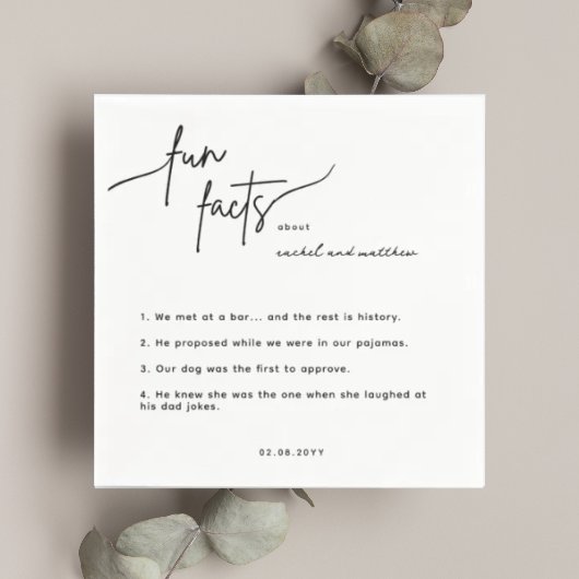 スクリプトおもしろい結婚ファクトのナプキン スタンダードカクテルナプキン