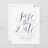 スクリプトお洒落で日付を保存 ポストカード (正面/裏面)