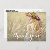 スクリプトお洒落卒業ありがとうはがき ポストカード (正面/裏面)