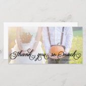 スクリプトお洒落 |さん結婚はフォトカード サンキューカード (正面/裏面)