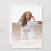 スクリプトお洒落 | シックな2枚の写真卒業 案内状 (正面)