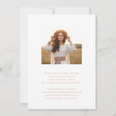 スクリプトお洒落 | シックな2枚の写真卒業 案内状 (裏面)