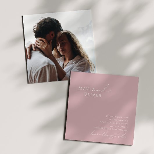 スクリプトお洒落 |ダスティバラフォトスクエア結婚ズ 招待状