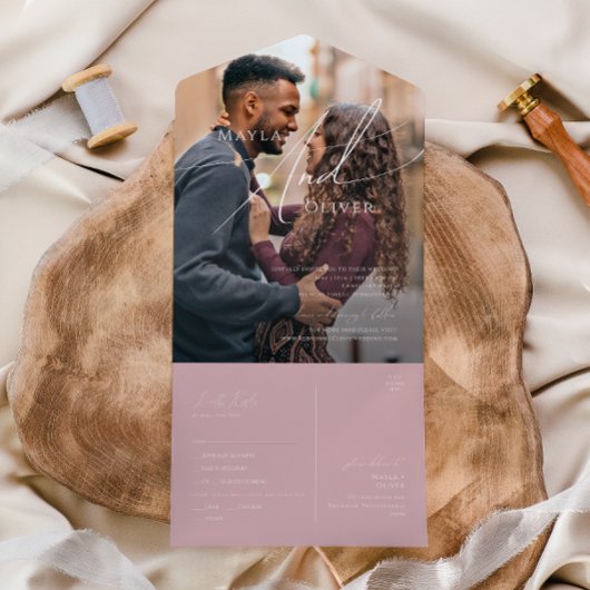 スクリプトお洒落 |バラカジュアル写真シールと送信 オールインワン招待状